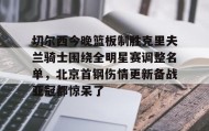 彩金最高平台-切尔西今晚篮板制胜克里夫兰骑士围绕全明星赛调整名单，北京首钢伤情更新备战亚冠都惊呆了的简单介绍